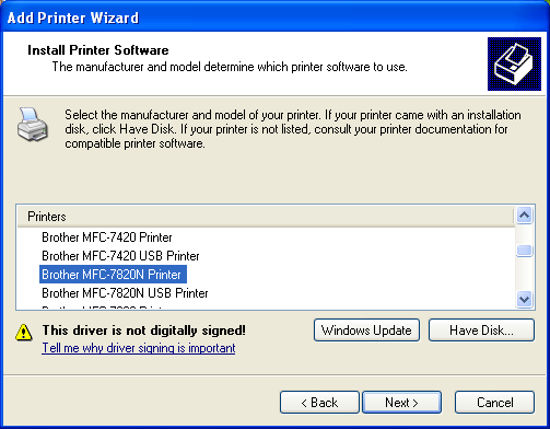 Brother Mfc 7820n Treiber Windows 7 64 Bit Adding the Brother MFC-7820N Network Printer to Windows XP